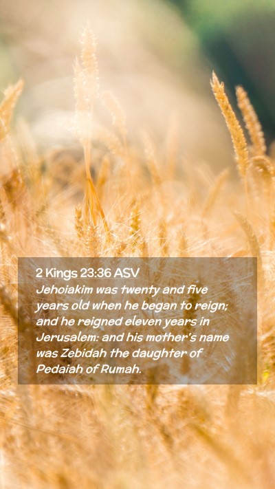 Picture 02 - 2 Kings 23:36 ASV Mobile Phone Wallpaper - Jehoiakim was twenty and five years old when he - Mobile Bible Verse Wallpaper