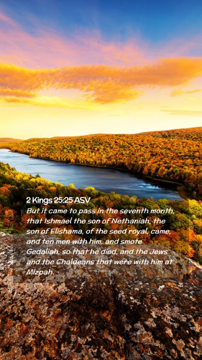 Picture 02 - 2 Kings 25:25 ASV Mobile Phone Wallpaper - But it came to pass in the seventh month, that - Mobile Bible Verse Wallpaper
