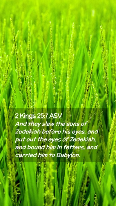 Picture 02 - 2 Kings 25:7 ASV Mobile Phone Wallpaper - And they slew the sons of Zedekiah before his - Mobile Bible Verse Wallpaper