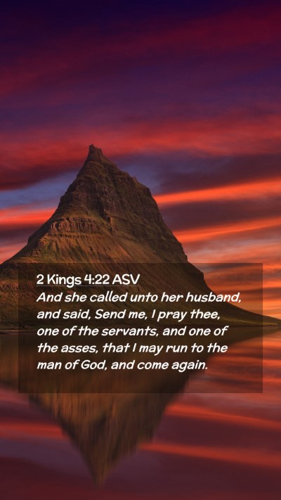 Picture 02 - 2 Kings 4:22 ASV Mobile Phone Wallpaper - And she called unto her husband, and said, Send - Mobile Bible Verse Wallpaper