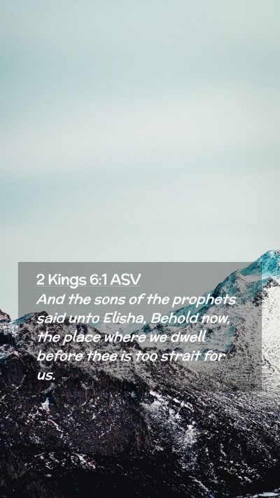 Picture 02 - 2 Kings 6:1 ASV Mobile Phone Wallpaper - And the sons of the prophets said unto Elisha, - Mobile Bible Verse Wallpaper