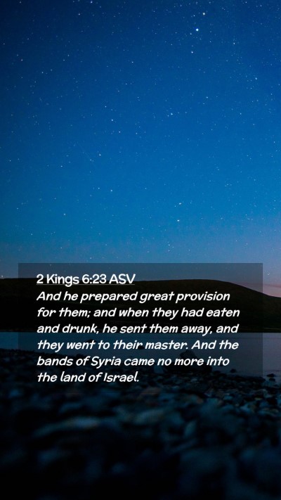 Picture 02 - 2 Kings 6:23 ASV Mobile Phone Wallpaper - And he prepared great provision for them; and - Mobile Bible Verse Wallpaper