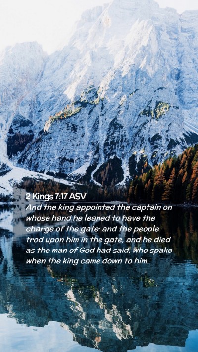 Picture 02 - 2 Kings 7:17 ASV Mobile Phone Wallpaper - And the king appointed the captain on whose hand - Mobile Bible Verse Wallpaper