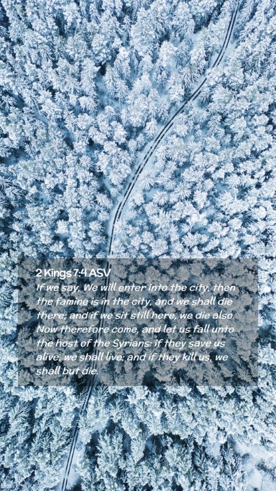 Picture 02 - 2 Kings 7:4 ASV Mobile Phone Wallpaper - If we say, We will enter into the city, then the - Mobile Bible Verse Wallpaper