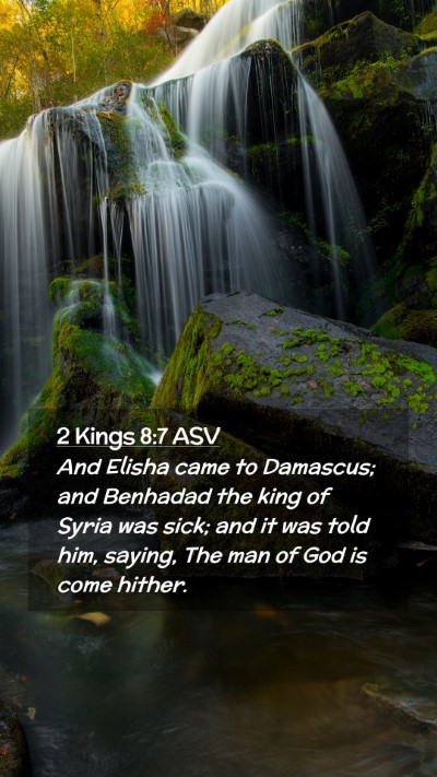 Picture 02 - 2 Kings 8:7 ASV Mobile Phone Wallpaper - And Elisha came to Damascus; and Benhadad the - Mobile Bible Verse Wallpaper