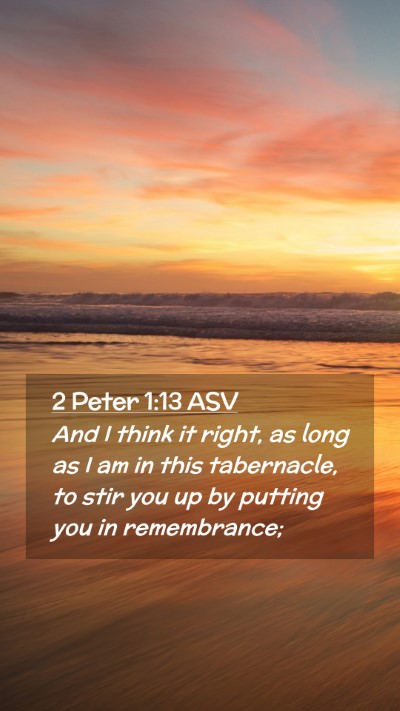 Picture 02 - 2 Peter 1:13 ASV Mobile Phone Wallpaper - And I think it right, as long as I am in this - Mobile Bible Verse Wallpaper