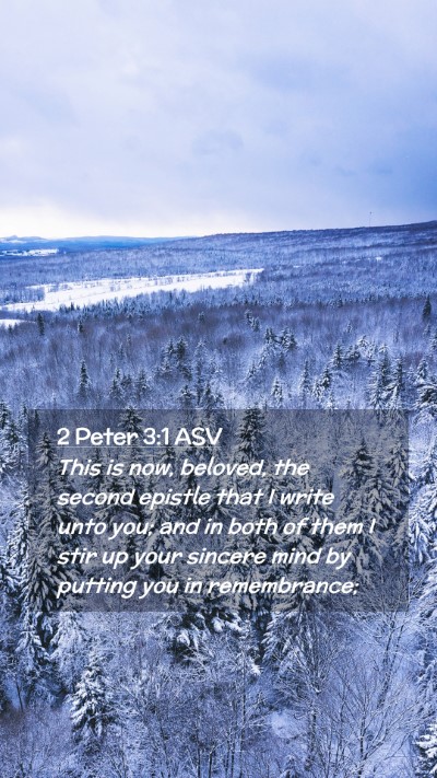 Picture 02 - 2 Peter 3:1 ASV Mobile Phone Wallpaper - This is now, beloved, the second epistle that I - Mobile Bible Verse Wallpaper