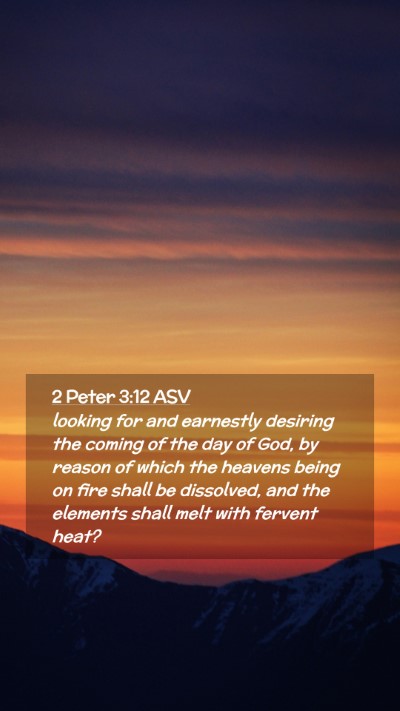 Picture 02 - 2 Peter 3:12 ASV Mobile Phone Wallpaper - looking for and earnestly desiring the coming of - Mobile Bible Verse Wallpaper