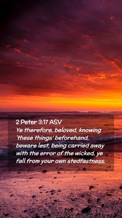 Picture 02 - 2 Peter 3:17 ASV Mobile Phone Wallpaper - Ye therefore, beloved, knowing `these things' - Mobile Bible Verse Wallpaper