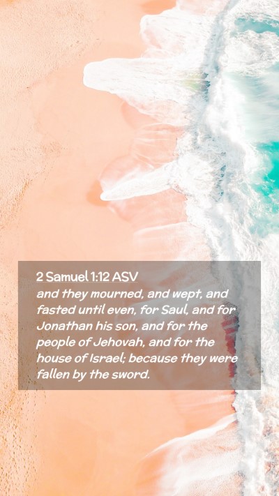 Picture 02 - 2 Samuel 1:12 ASV Mobile Phone Wallpaper - and they mourned, and wept, and fasted until - Mobile Bible Verse Wallpaper