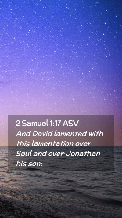 Picture 02 - 2 Samuel 1:17 ASV Mobile Phone Wallpaper - And David lamented with this lamentation over - Mobile Bible Verse Wallpaper