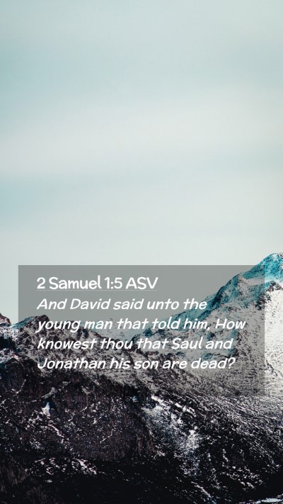 Picture 02 - 2 Samuel 1:5 ASV Mobile Phone Wallpaper - And David said unto the young man that told him, - Mobile Bible Verse Wallpaper