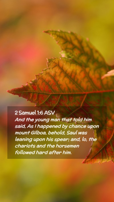 Picture 02 - 2 Samuel 1:6 ASV Mobile Phone Wallpaper - And the young man that told him said, As I - Mobile Bible Verse Wallpaper