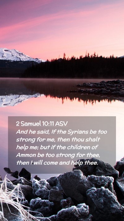 Picture 02 - 2 Samuel 10:11 ASV Mobile Phone Wallpaper - And he said, If the Syrians be too strong for me, - Mobile Bible Verse Wallpaper