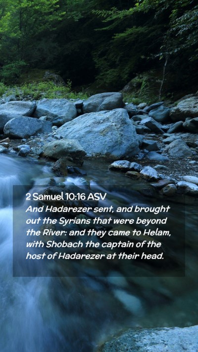 Picture 02 - 2 Samuel 10:16 ASV Mobile Phone Wallpaper - And Hadarezer sent, and brought out the Syrians - Mobile Bible Verse Wallpaper