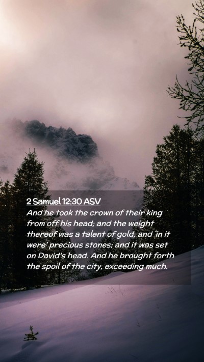 Picture 02 - 2 Samuel 12:30 ASV Mobile Phone Wallpaper - And he took the crown of their king from off his - Mobile Bible Verse Wallpaper