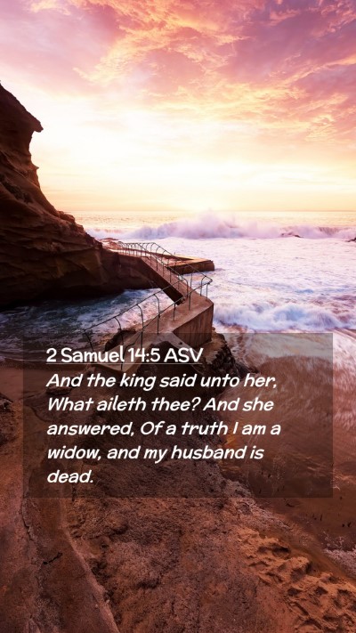 Picture 02 - 2 Samuel 14:5 ASV Mobile Phone Wallpaper - And the king said unto her, What aileth thee? And - Mobile Bible Verse Wallpaper