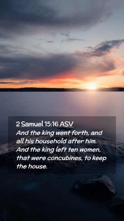 Picture 02 - 2 Samuel 15:16 ASV Mobile Phone Wallpaper - And the king went forth, and all his household - Mobile Bible Verse Wallpaper