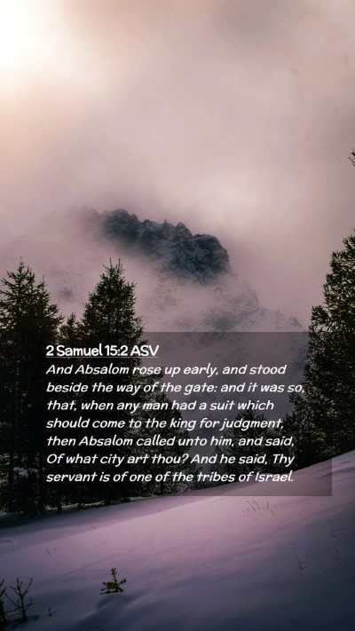 Picture 02 - 2 Samuel 15:2 ASV Mobile Phone Wallpaper - And Absalom rose up early, and stood beside the - Mobile Bible Verse Wallpaper