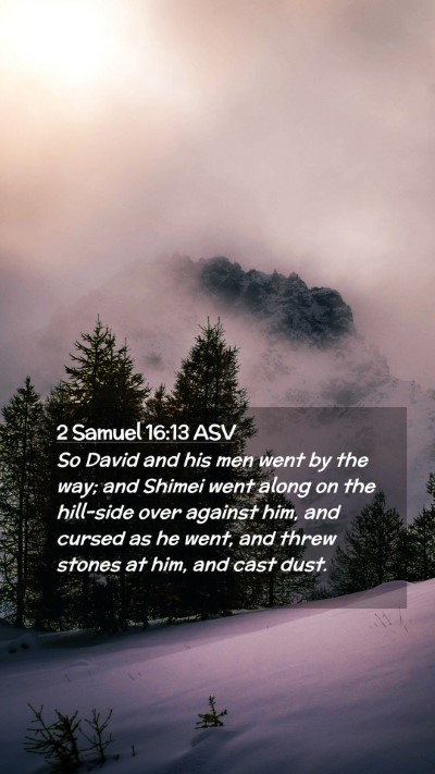 Picture 02 - 2 Samuel 16:13 ASV Mobile Phone Wallpaper - So David and his men went by the way; and Shimei - Mobile Bible Verse Wallpaper