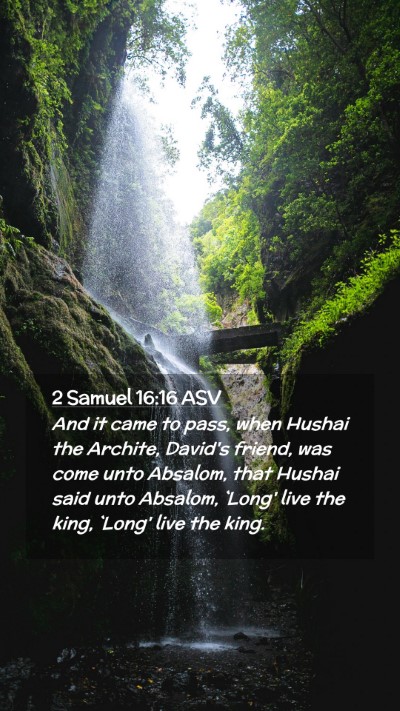 Picture 02 - 2 Samuel 16:16 ASV Mobile Phone Wallpaper - And it came to pass, when Hushai the Archite, - Mobile Bible Verse Wallpaper