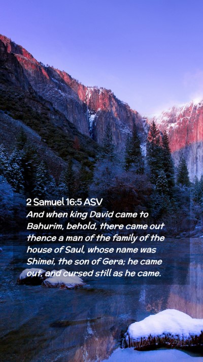 Picture 02 - 2 Samuel 16:5 ASV Mobile Phone Wallpaper - And when king David came to Bahurim, behold, - Mobile Bible Verse Wallpaper
