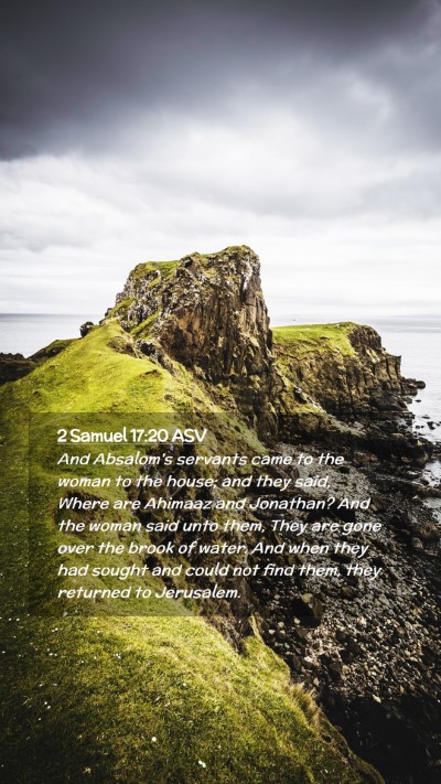 Picture 02 - 2 Samuel 17:20 ASV Mobile Phone Wallpaper - And Absalom's servants came to the woman to the - Mobile Bible Verse Wallpaper