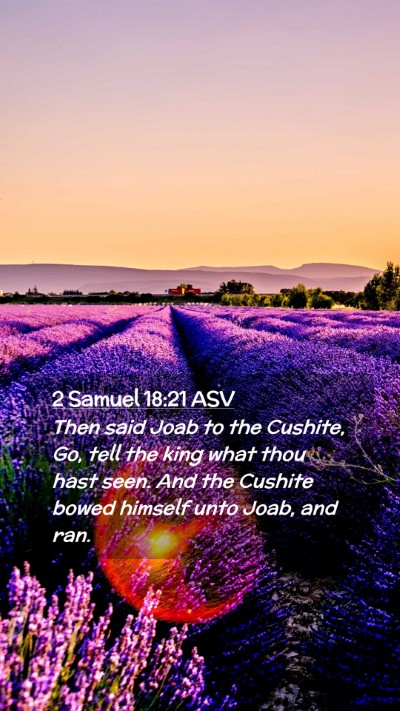 Picture 02 - 2 Samuel 18:21 ASV Mobile Phone Wallpaper - Then said Joab to the Cushite, Go, tell the king - Mobile Bible Verse Wallpaper