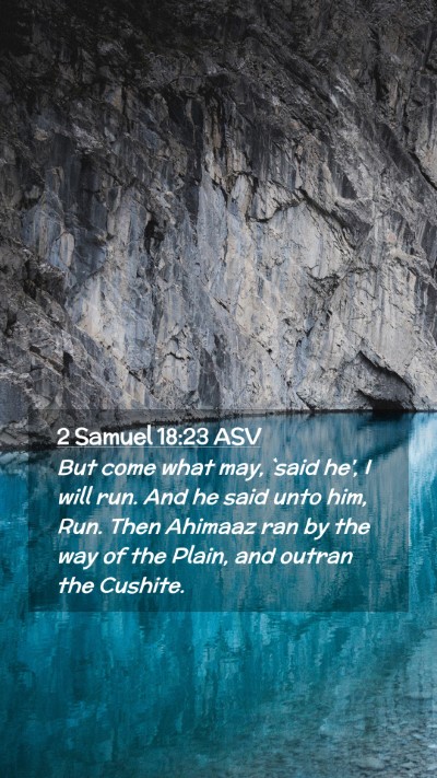 Picture 02 - 2 Samuel 18:23 ASV Mobile Phone Wallpaper - But come what may, `said he', I will run. And he - Mobile Bible Verse Wallpaper