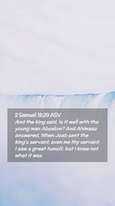 Picture 02 - 2 Samuel 18:29 ASV Mobile Phone Wallpaper - And the king said, Is it well with the young man - Mobile Bible Verse Wallpaper