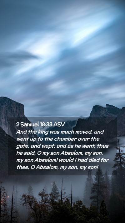 Picture 02 - 2 Samuel 18:33 ASV Mobile Phone Wallpaper - And the king was much moved, and went up to the - Mobile Bible Verse Wallpaper