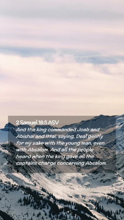 Picture 02 - 2 Samuel 18:5 ASV Mobile Phone Wallpaper - And the king commanded Joab and Abishai and - Mobile Bible Verse Wallpaper