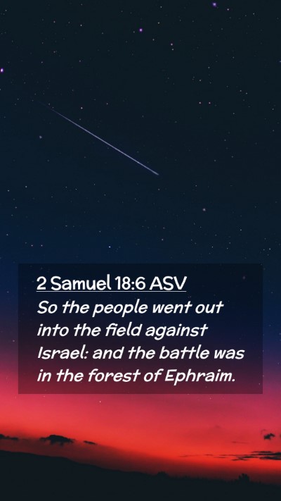 Picture 02 - 2 Samuel 18:6 ASV Mobile Phone Wallpaper - So the people went out into the field against - Mobile Bible Verse Wallpaper