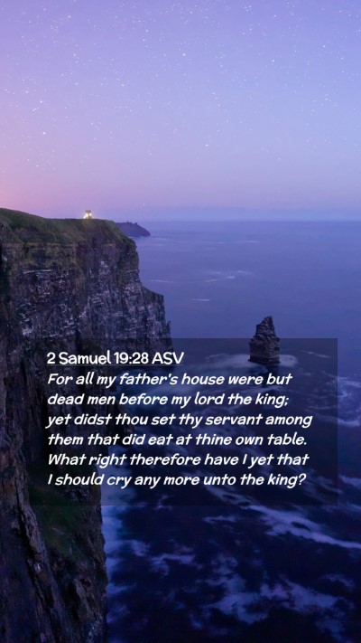 Picture 02 - 2 Samuel 19:28 ASV Mobile Phone Wallpaper - For all my father's house were but dead men - Mobile Bible Verse Wallpaper