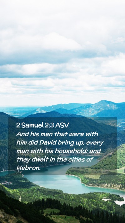Picture 02 - 2 Samuel 2:3 ASV Mobile Phone Wallpaper - And his men that were with him did David bring - Mobile Bible Verse Wallpaper