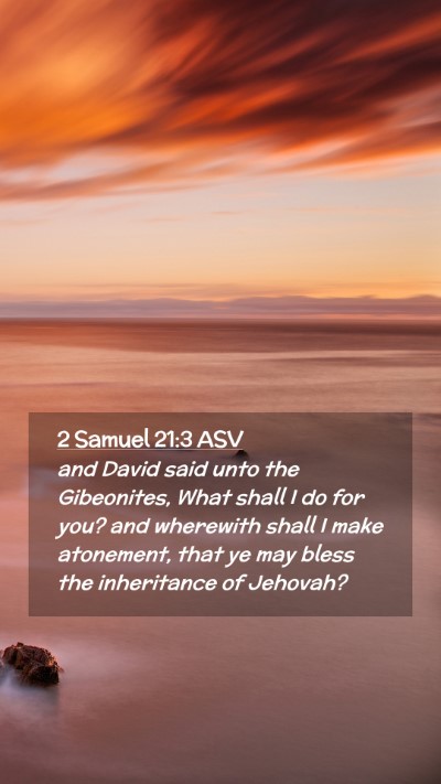 Picture 02 - 2 Samuel 21:3 ASV Mobile Phone Wallpaper - and David said unto the Gibeonites, What shall I - Mobile Bible Verse Wallpaper
