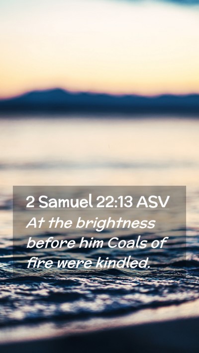 Picture 02 - 2 Samuel 22:13 ASV Mobile Phone Wallpaper - At the brightness before him Coals of fire were - Mobile Bible Verse Wallpaper