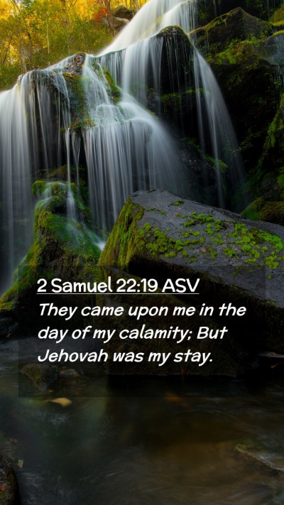 Picture 02 - 2 Samuel 22:19 ASV Mobile Phone Wallpaper - They came upon me in the day of my calamity; But - Mobile Bible Verse Wallpaper