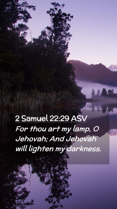 Picture 02 - 2 Samuel 22:29 ASV Mobile Phone Wallpaper - For thou art my lamp, O Jehovah; And Jehovah will - Mobile Bible Verse Wallpaper