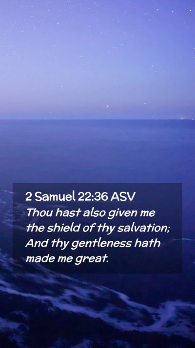 Picture 02 - 2 Samuel 22:36 ASV Mobile Phone Wallpaper - Thou hast also given me the shield of thy - Mobile Bible Verse Wallpaper