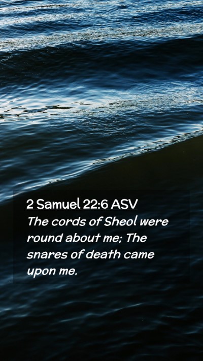 Picture 02 - 2 Samuel 22:6 ASV Mobile Phone Wallpaper - The cords of Sheol were round about me; The - Mobile Bible Verse Wallpaper