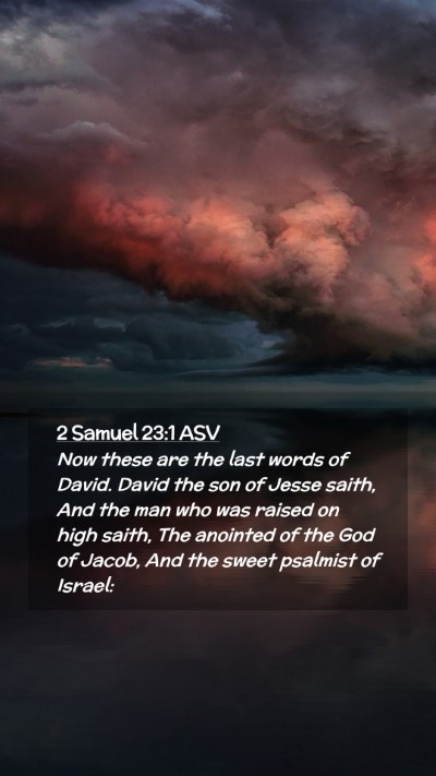 Picture 02 - 2 Samuel 23:1 ASV Mobile Phone Wallpaper - Now these are the last words of David. David the - Mobile Bible Verse Wallpaper