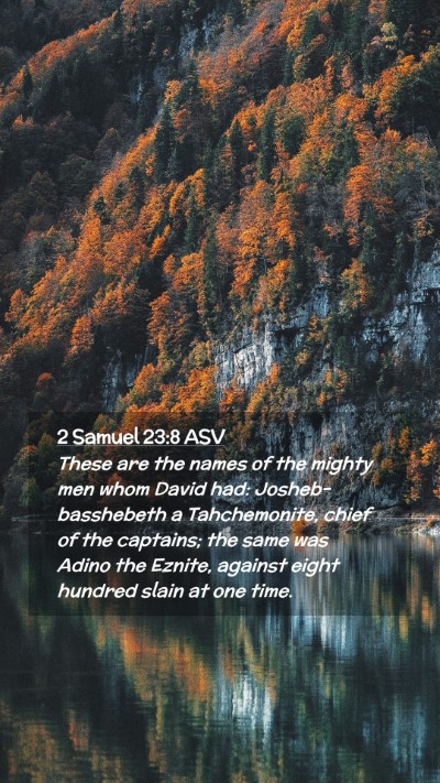 Picture 02 - 2 Samuel 23:8 ASV Mobile Phone Wallpaper - These are the names of the mighty men whom David - Mobile Bible Verse Wallpaper