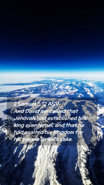 Picture 02 - 2 Samuel 5:12 ASV Mobile Phone Wallpaper - And David perceived that Jehovah had established - Mobile Bible Verse Wallpaper
