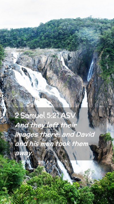 Picture 02 - 2 Samuel 5:21 ASV Mobile Phone Wallpaper - And they left their images there; and David and - Mobile Bible Verse Wallpaper