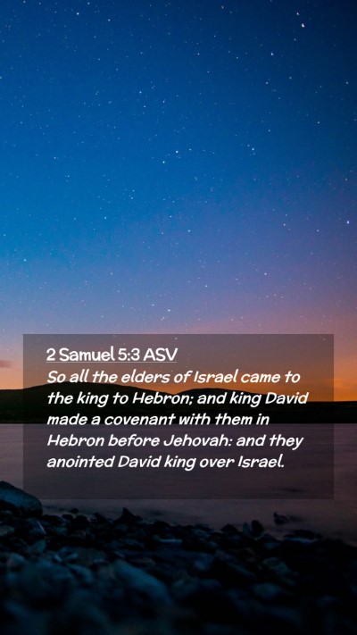 Picture 02 - 2 Samuel 5:3 ASV Mobile Phone Wallpaper - So all the elders of Israel came to the king to - Mobile Bible Verse Wallpaper