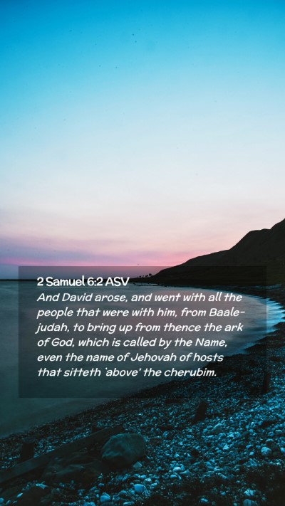 Picture 02 - 2 Samuel 6:2 ASV Mobile Phone Wallpaper - And David arose, and went with all the people - Mobile Bible Verse Wallpaper