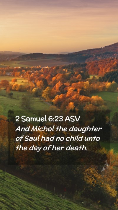 Picture 02 - 2 Samuel 6:23 ASV Mobile Phone Wallpaper - And Michal the daughter of Saul had no child unto - Mobile Bible Verse Wallpaper