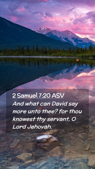 Picture 02 - 2 Samuel 7:20 ASV Mobile Phone Wallpaper - And what can David say more unto thee? for thou - Mobile Bible Verse Wallpaper