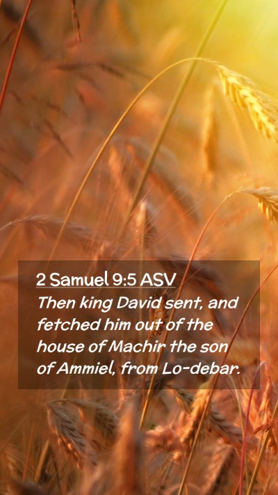 Picture 02 - 2 Samuel 9:5 ASV Mobile Phone Wallpaper - Then king David sent, and fetched him out of the - Mobile Bible Verse Wallpaper